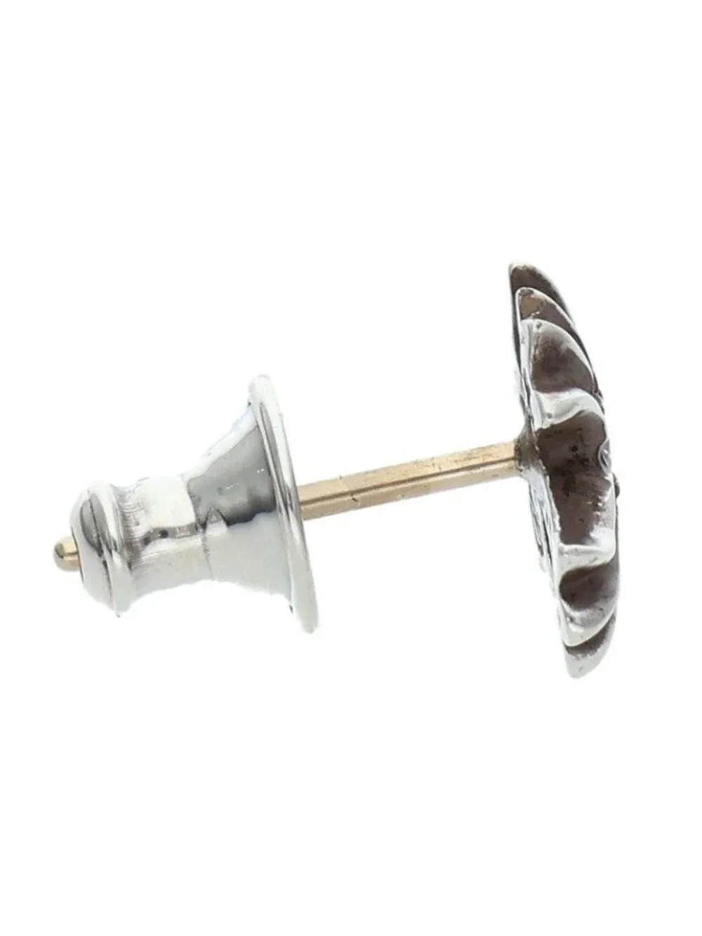 Chrome Hearts No2 CH Crs Dia CH Cross Stud Silver Earrings
